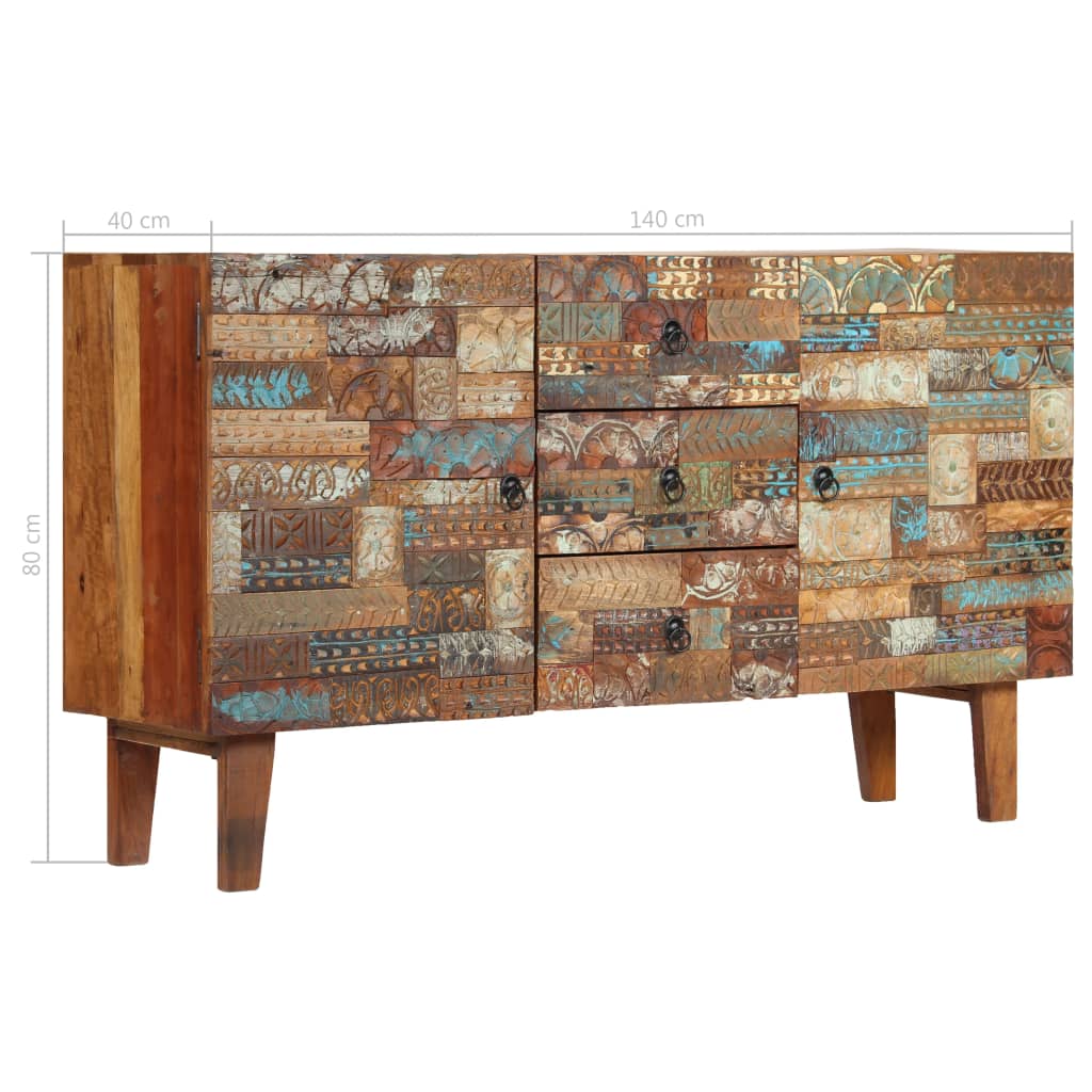 Sideboard Solid Reclaimed Wood 140x40x80 cm