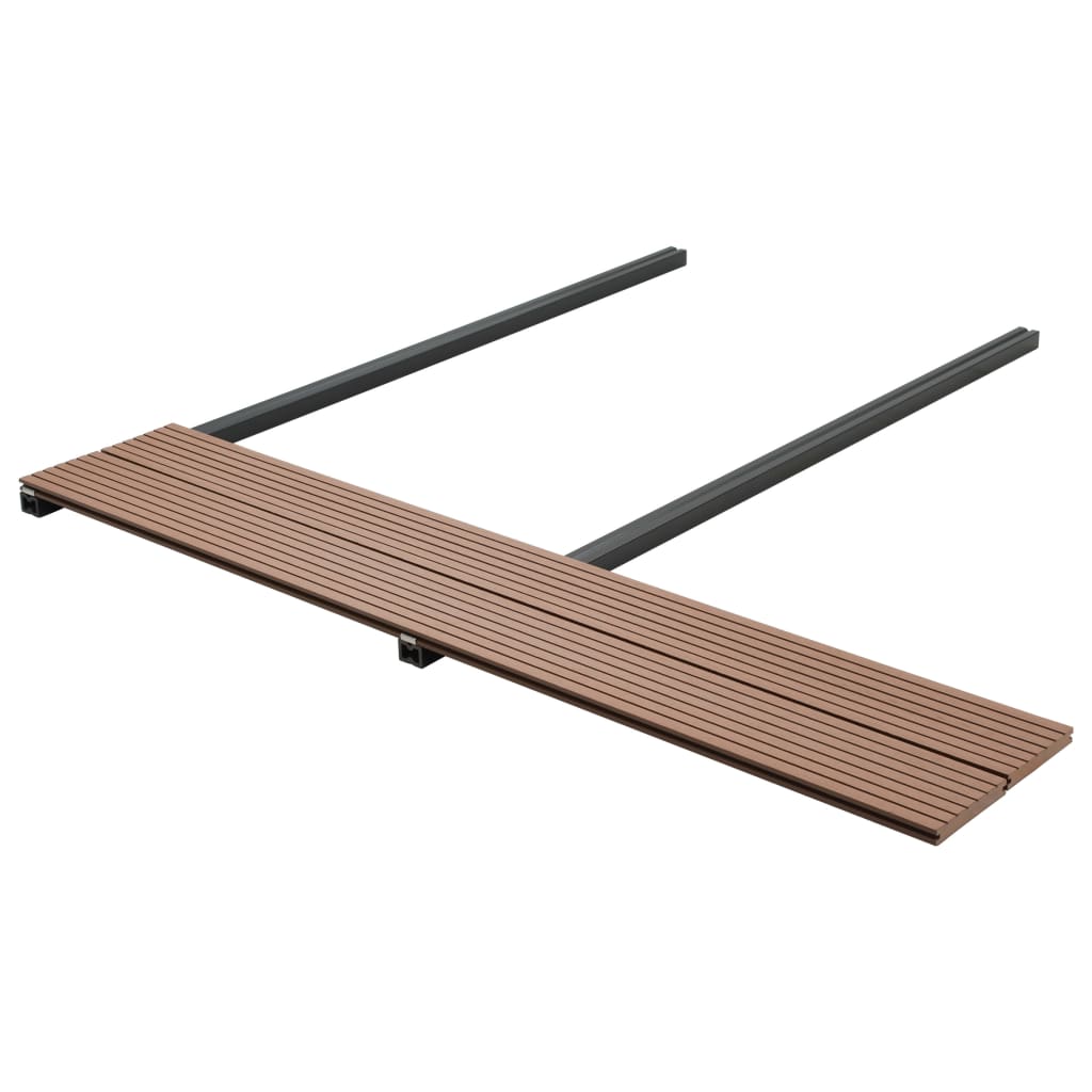 WPC Solid Decking Boards with Accessories 10m² 2.2m Light Brown
