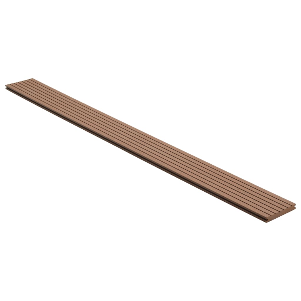 WPC Solid Decking Boards with Accessories 10m² 2.2m Light Brown