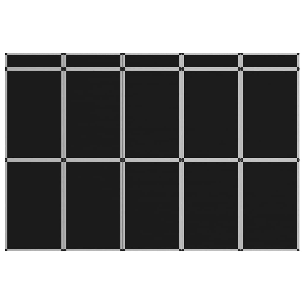 15-Panel Folding Exhibition Display Wall 302x200 cm Black