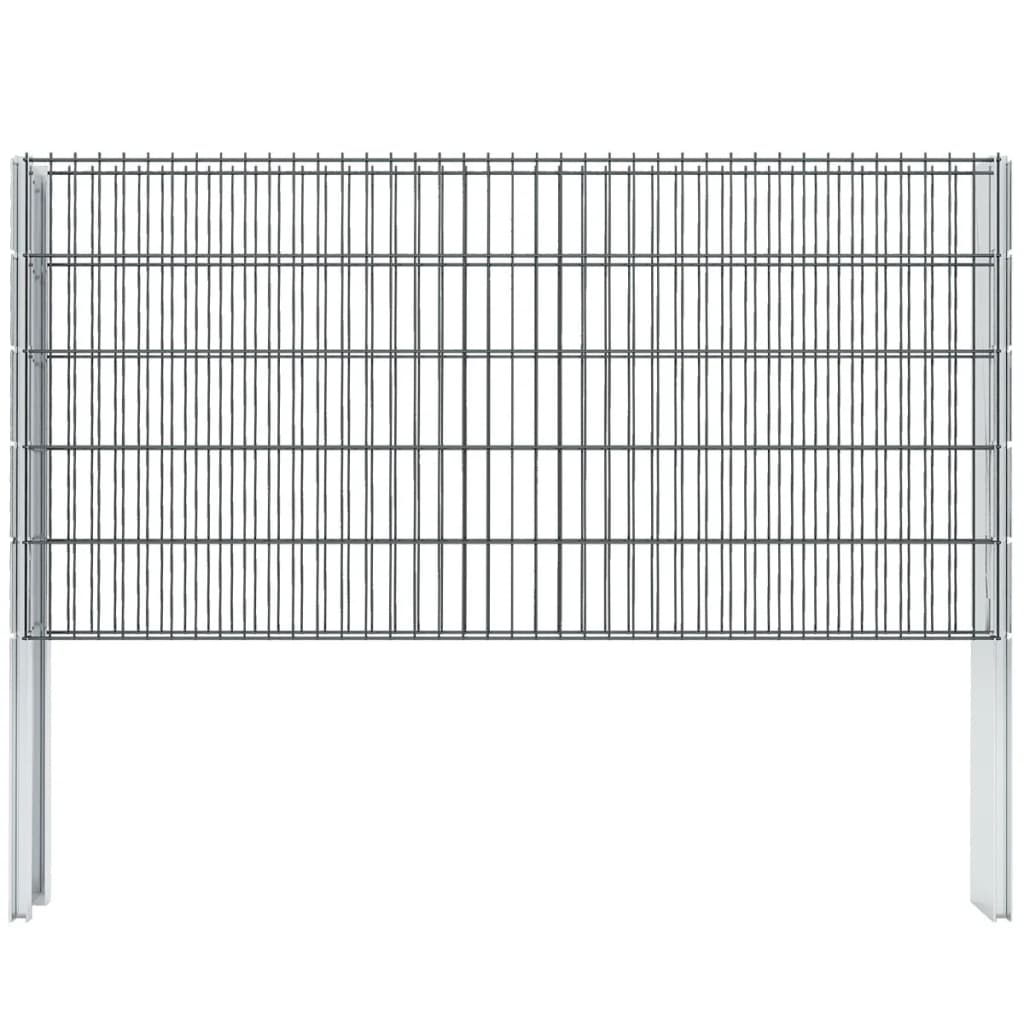 2D Gabion Fence Galvanised Steel 2.008x1.03 m 18 m (Total Length) Grey