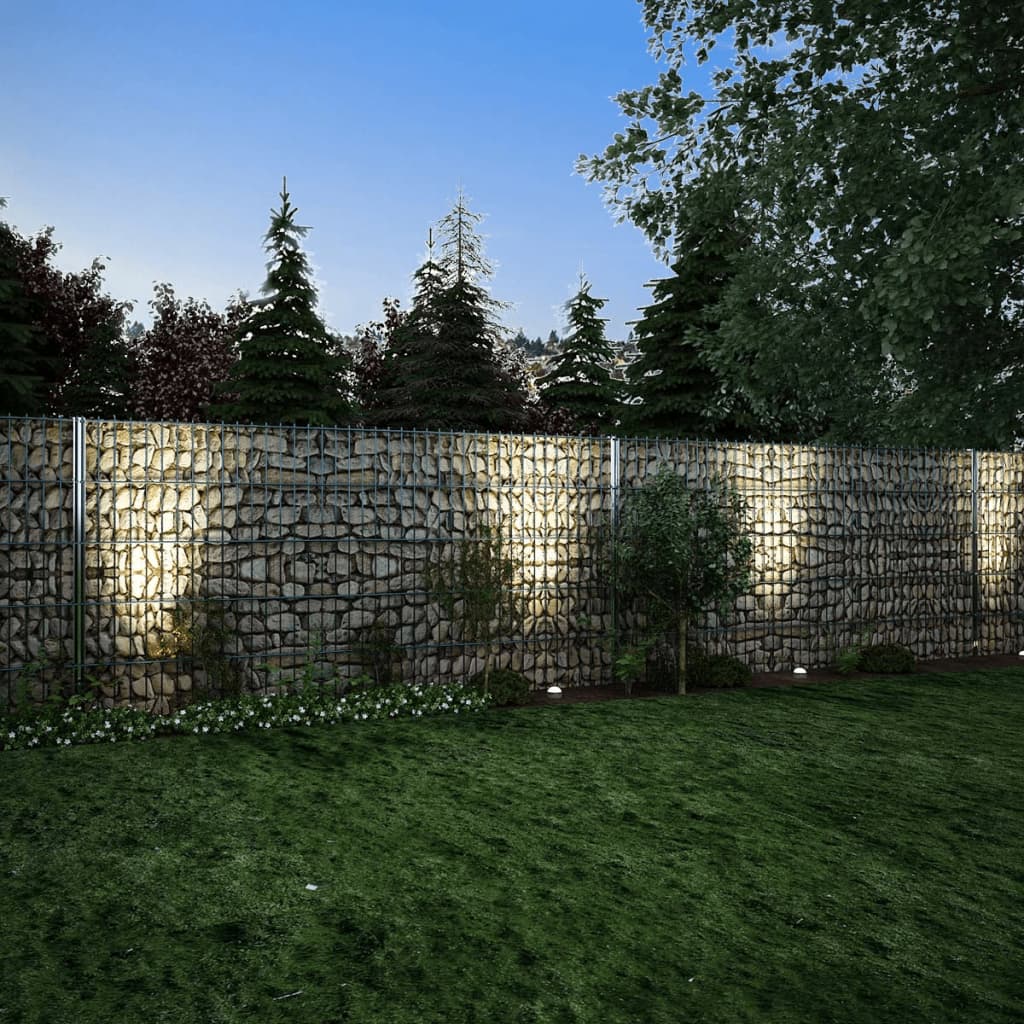 2D Gabion Fence Galvanised Steel 2.008x1.03 m 18 m (Total Length) Grey