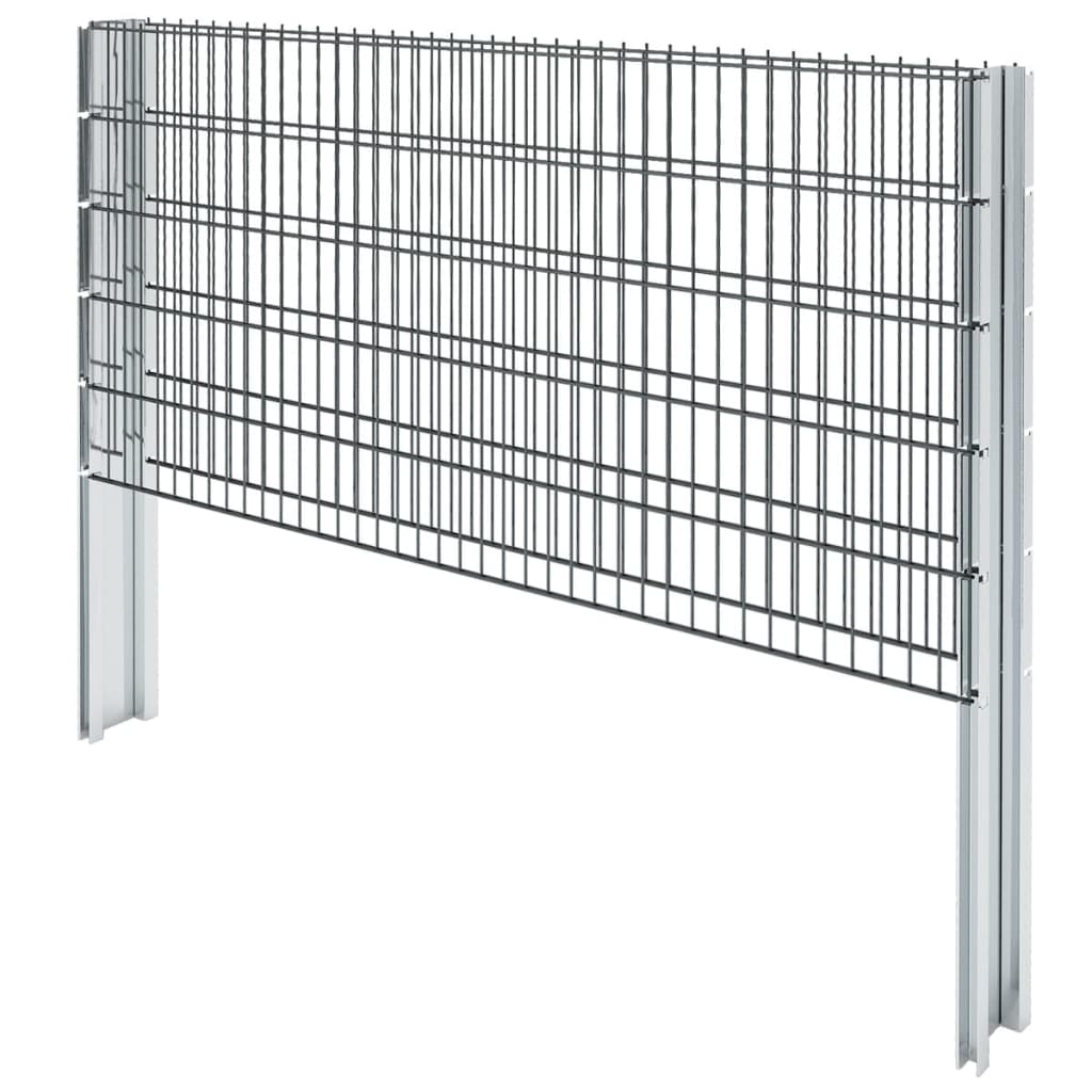 2D Gabion Fence Galvanised Steel 2.008x1.03 m 18 m (Total Length) Grey