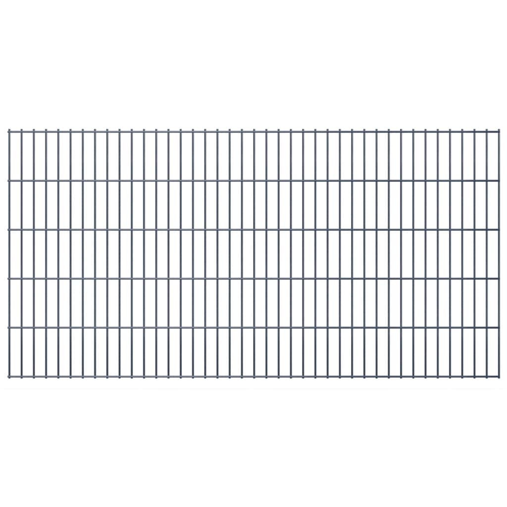 2D Gabion Fence Galvanised Steel 2.008x1.03 m 18 m (Total Length) Grey