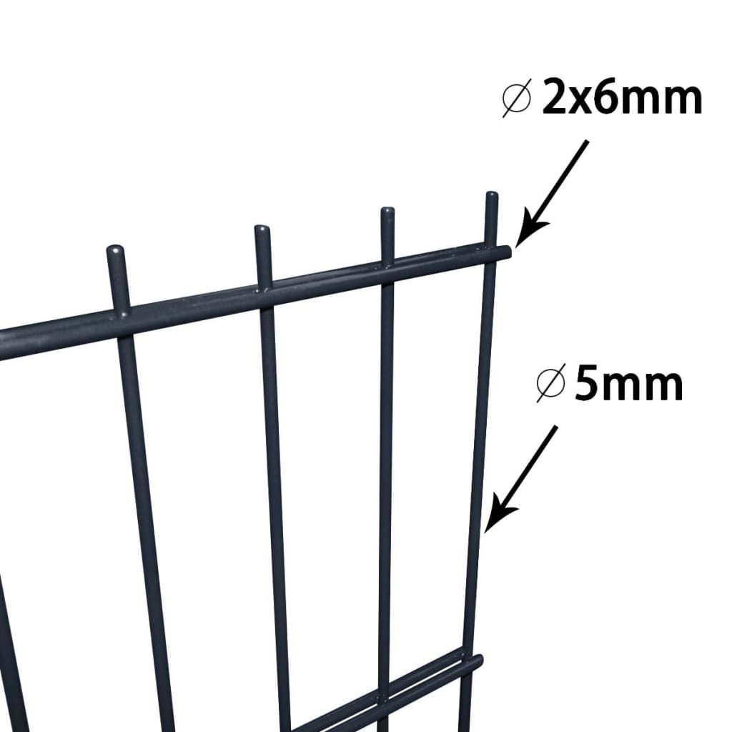 2D Gabion Fence Galvanised Steel 2.008x1.03 m 18 m (Total Length) Grey