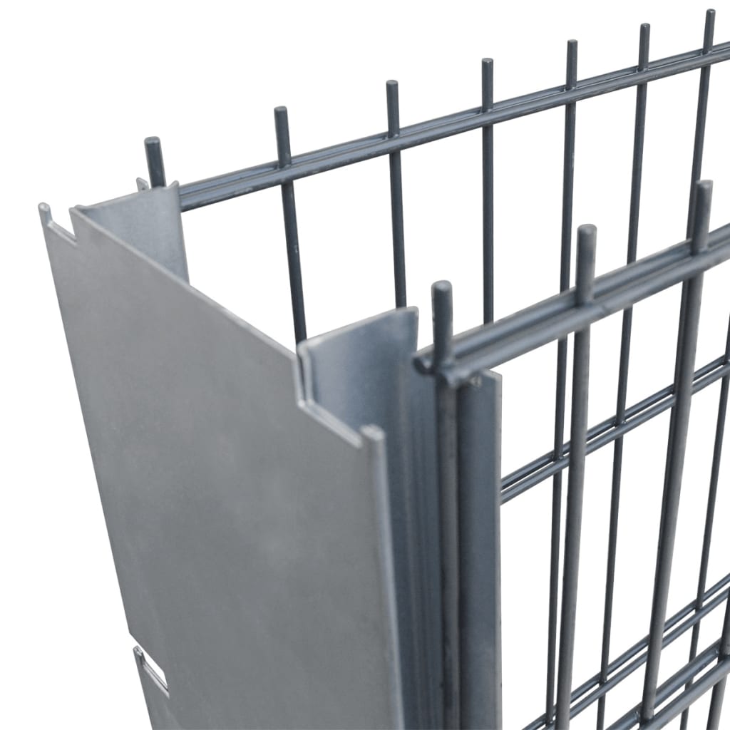 2D Gabion Fence Galvanised Steel 2.008x1.03 m 18 m (Total Length) Grey