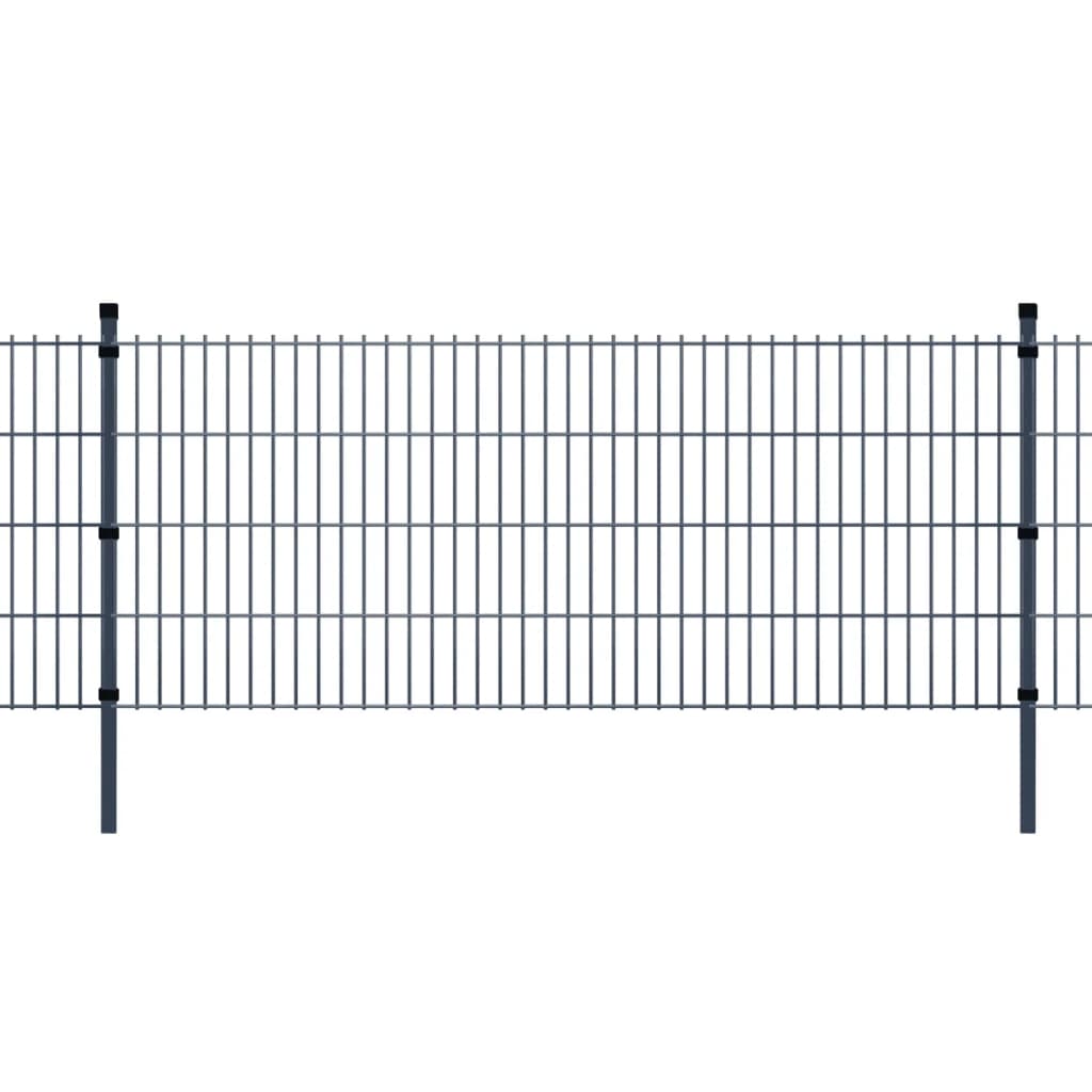 2D Garden Fence Panels & Posts 2008x1030 mm 4 m Grey