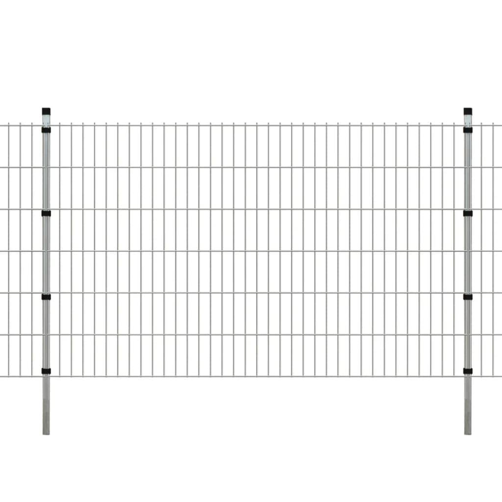 2D Garden Fence Panels & Posts 2008x1230 mm 32 m Silver