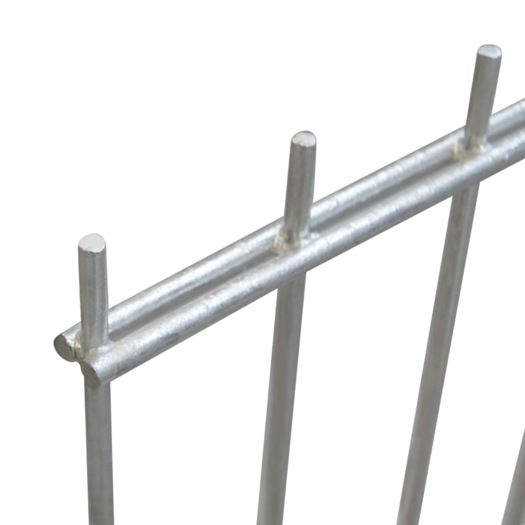 2D Garden Fence Panels 2.008x1.03 m 48 m (Total Length) Silver