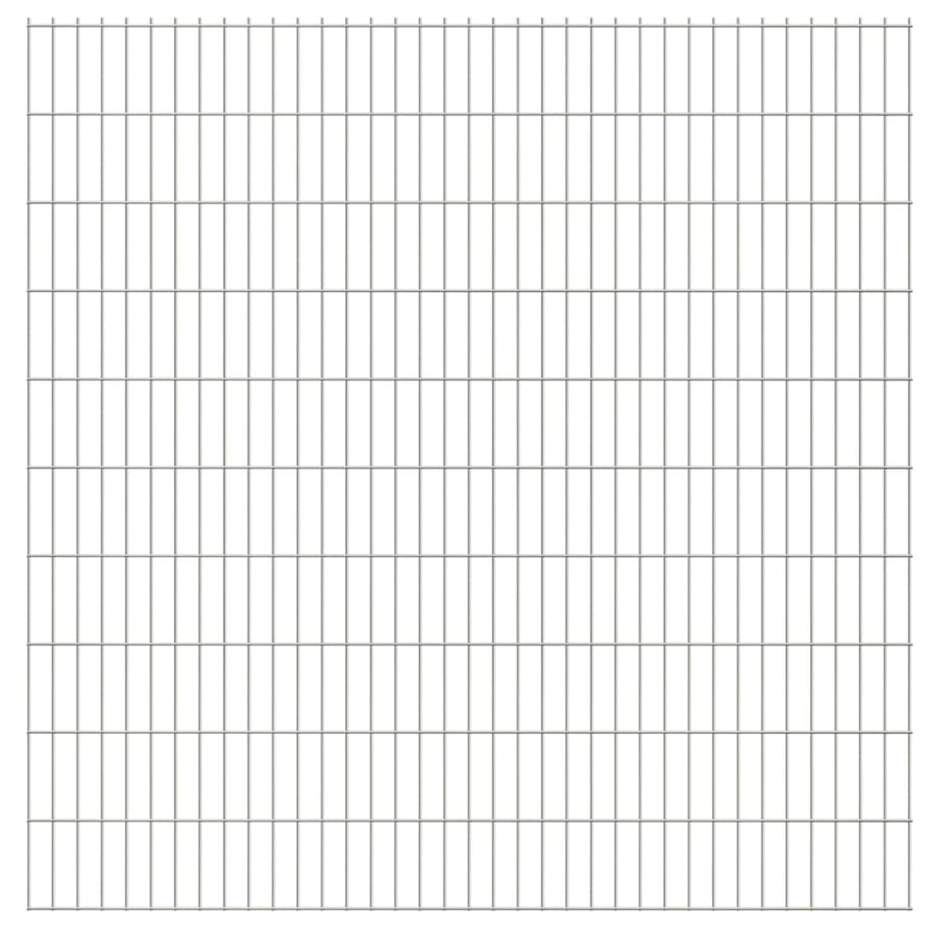 2D Garden Fence Panels 2.008x2.03 m 36 m (Total Length) Silver