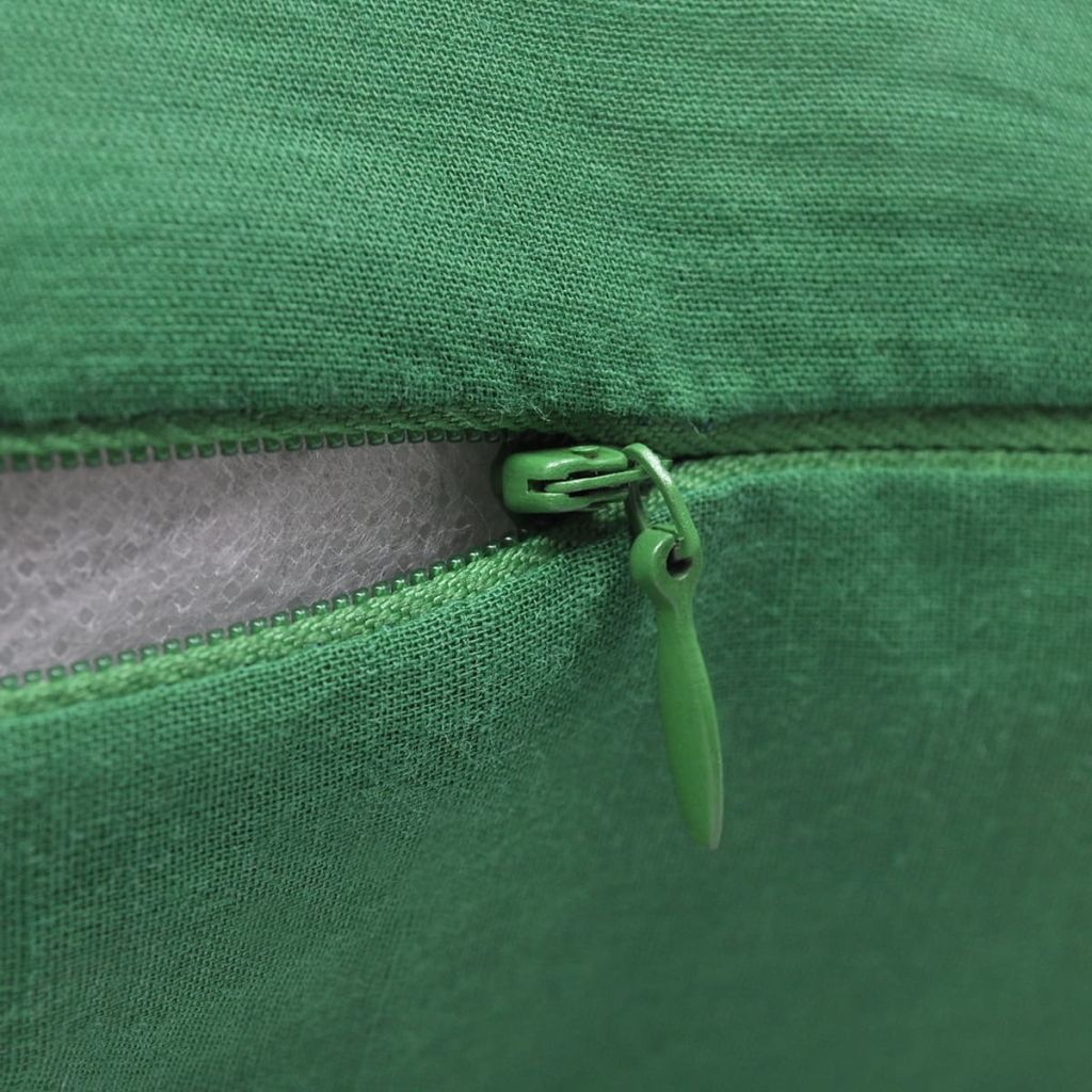 4 Green Cushion Covers Cotton 50 x 50 cm