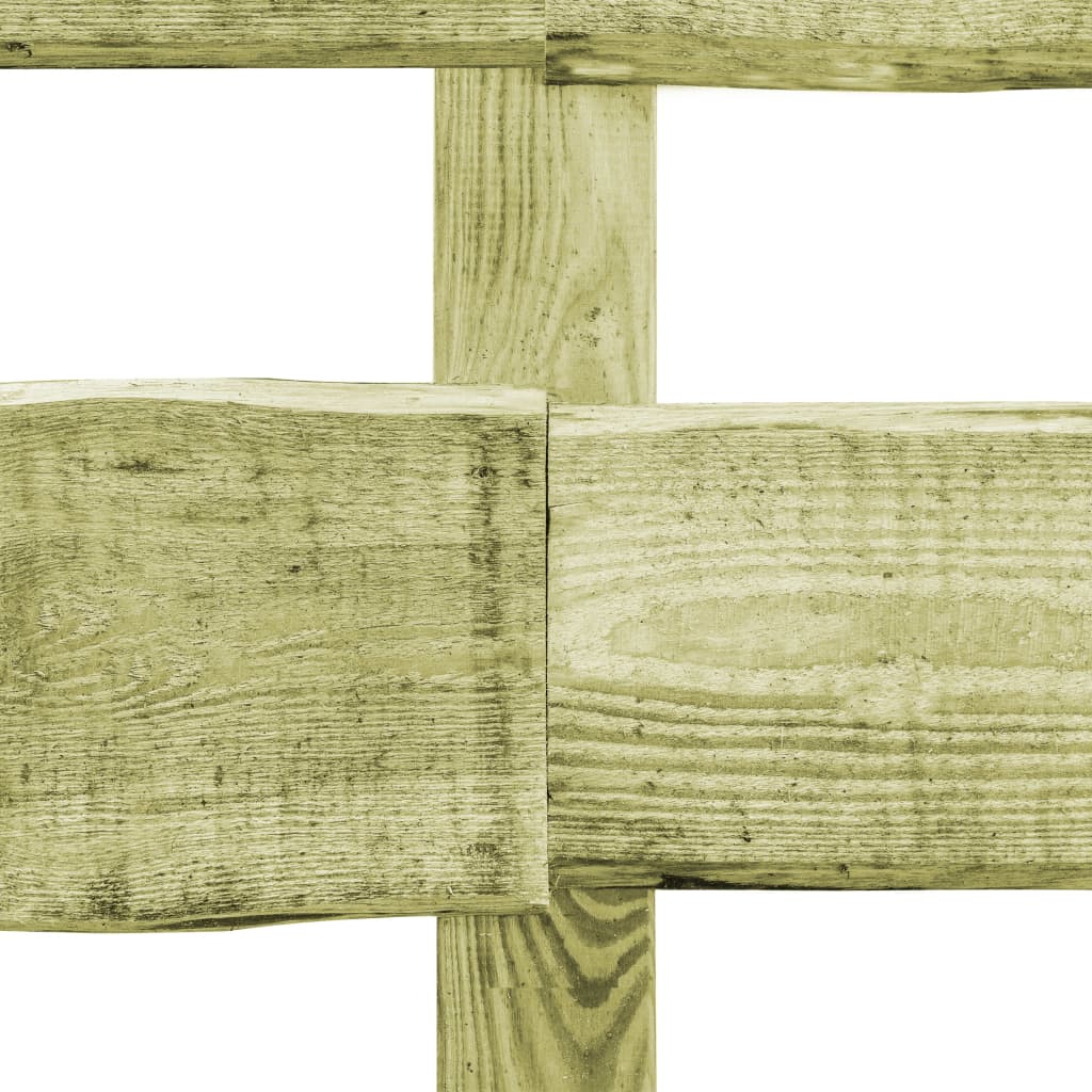 5 pcs 2-Rail Garden Fences Impregnated Pinewood 510x90 cm