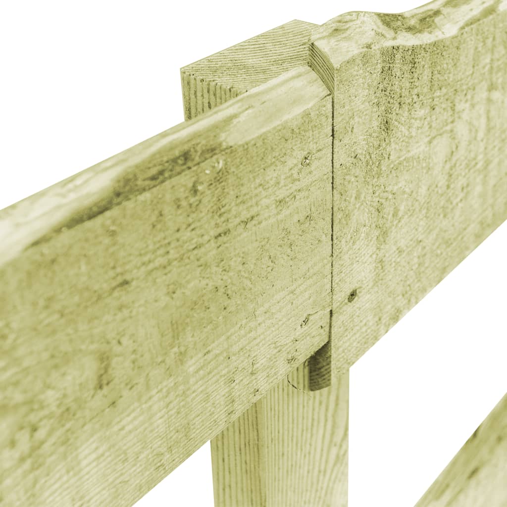5 pcs 2-Rail Garden Fences Impregnated Pinewood 510x90 cm
