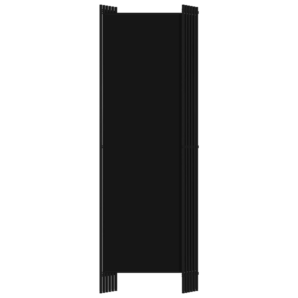 6-Panel Room Divider Black 300x180 cm