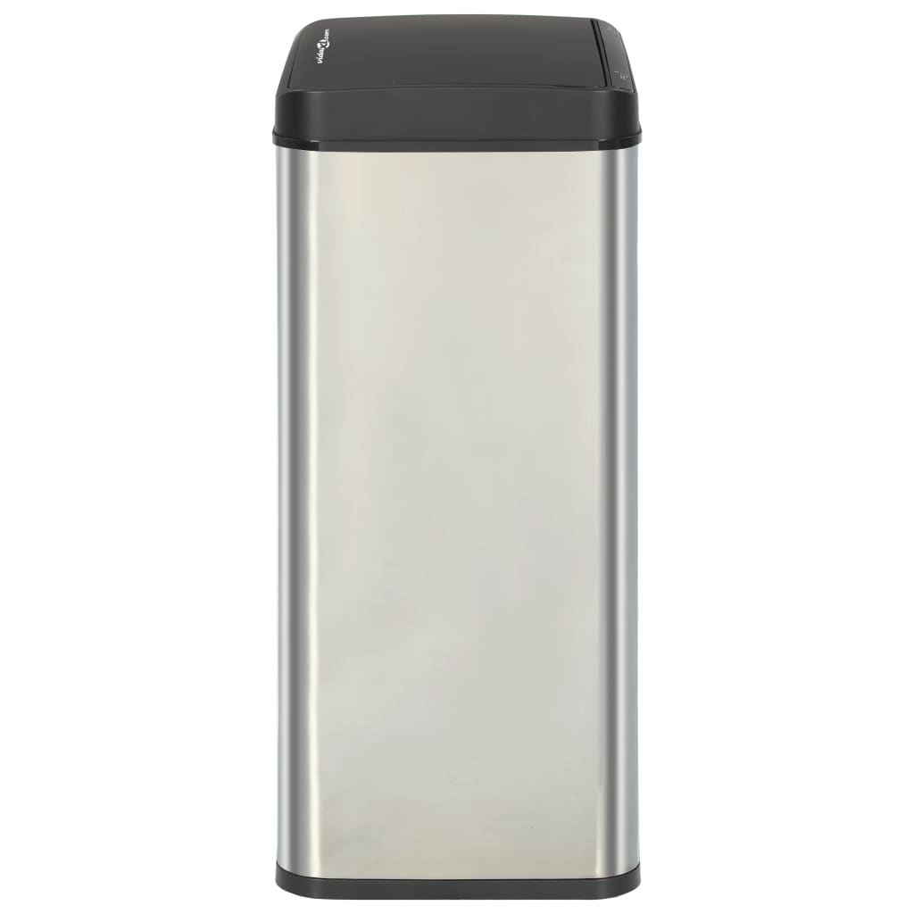 Automatic Sensor Dustbin Silver and Black Stainless Steel 60 L