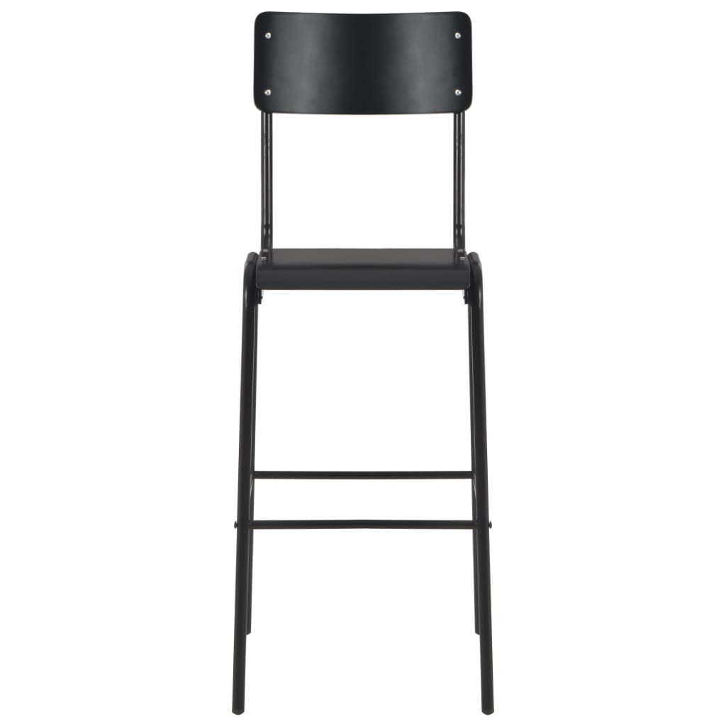 Bar Chairs 4 pcs Black Solid Plywood Steel