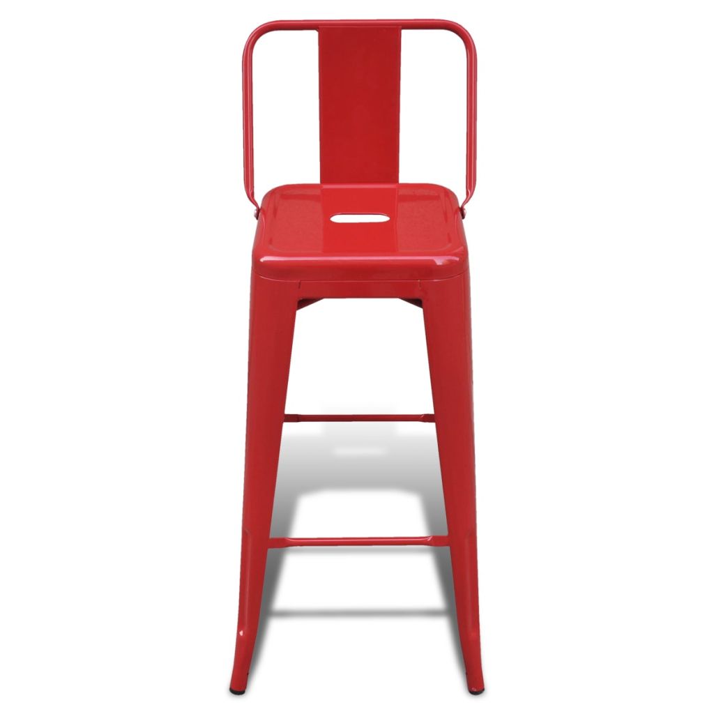 Bar Stools 2 pcs Red Steel