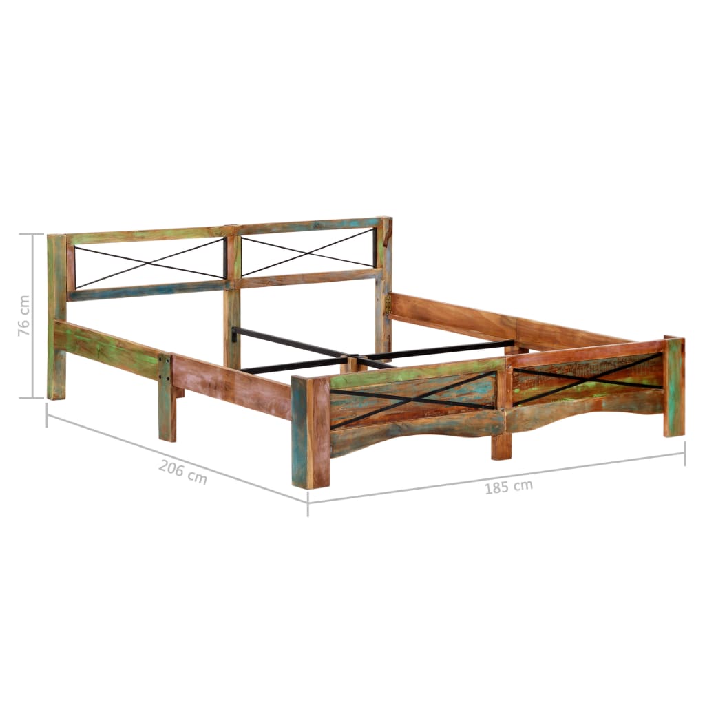 Bed Frame Solid Reclaimed Wood 180x200 cm 6FT Super King