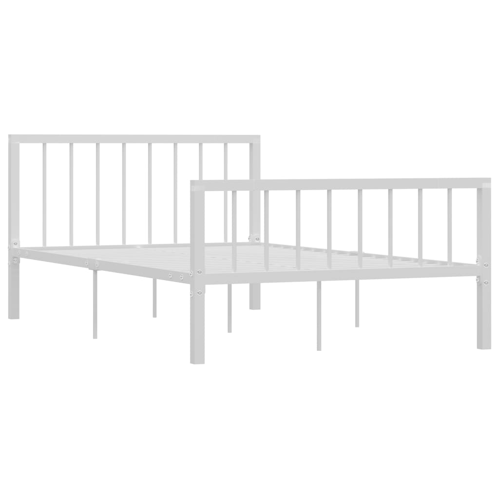 Bed Frame White Metal 120x200 cm