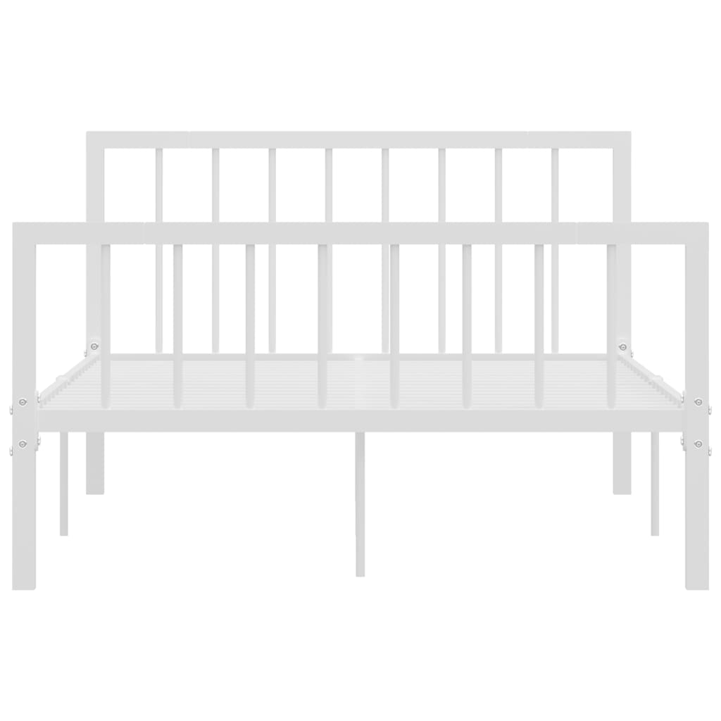 Bed Frame White Metal 120x200 cm