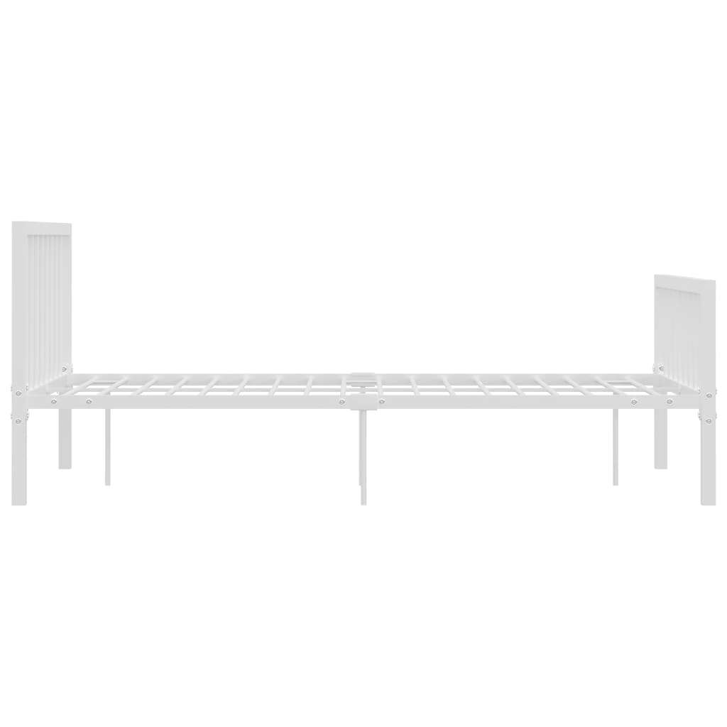 Bed Frame White Metal 120x200 cm
