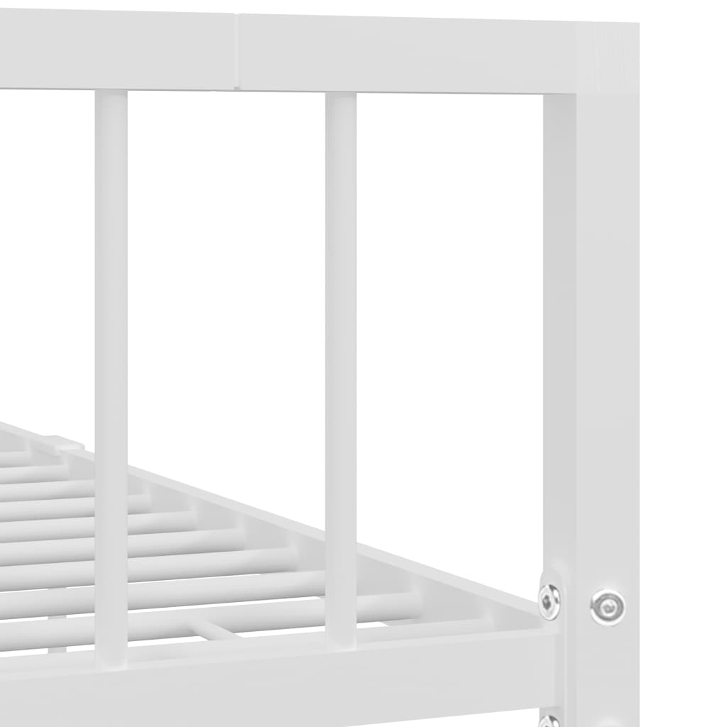 Bed Frame White Metal 120x200 cm