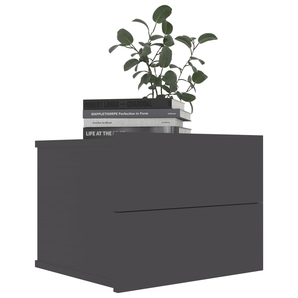Bedside Cabinet Grey 40x30x30 cm Chipboard