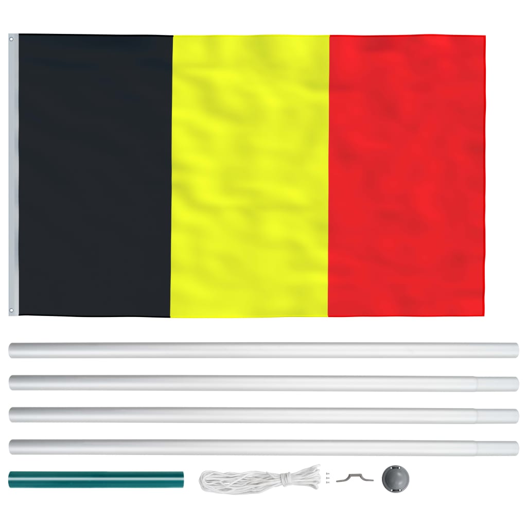 Belgium Flag and Pole Aluminium 6,2 m