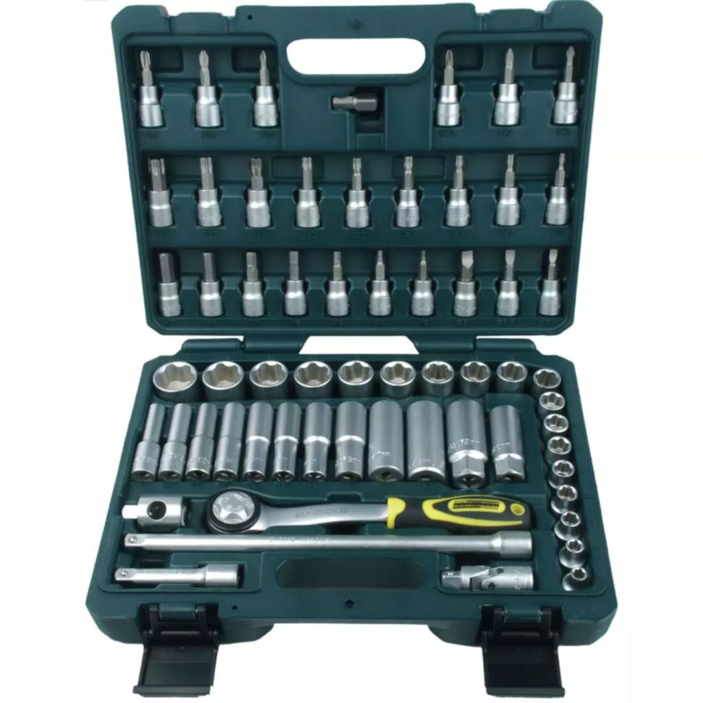 Brüder Mannesmann 61 Piece Ratcheting Socket Spanner Set 3/8" 2045