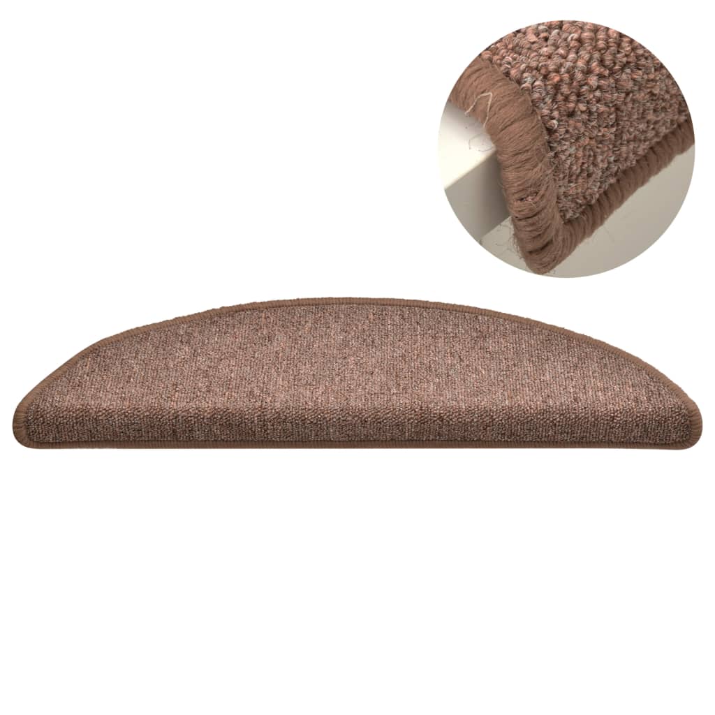 Carpet Stair Treads 15 pcs Brown 65x24x4 cm