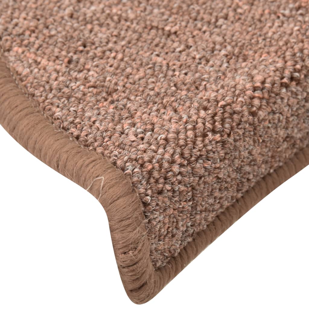Carpet Stair Treads 15 pcs Brown 65x24x4 cm