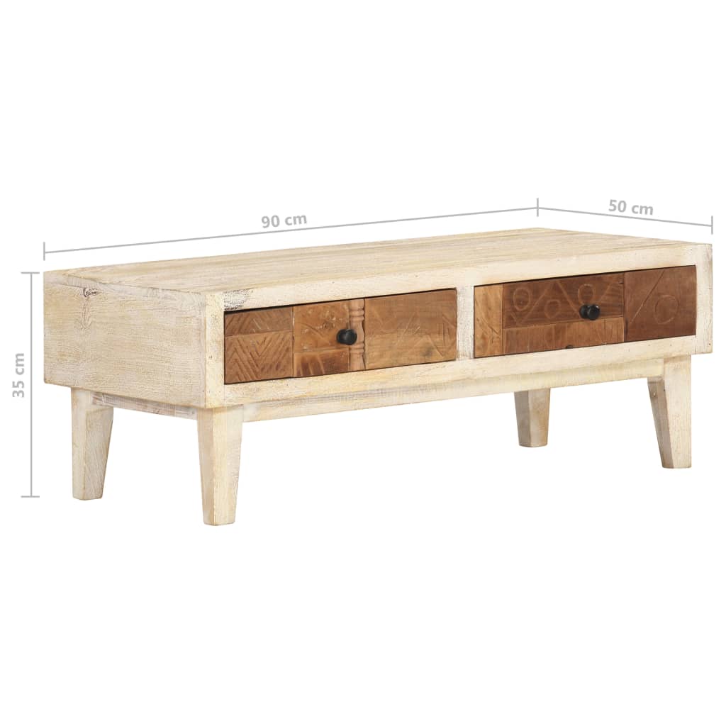 Coffee Table 90x50x35 cm Solid Reclaimed Wood