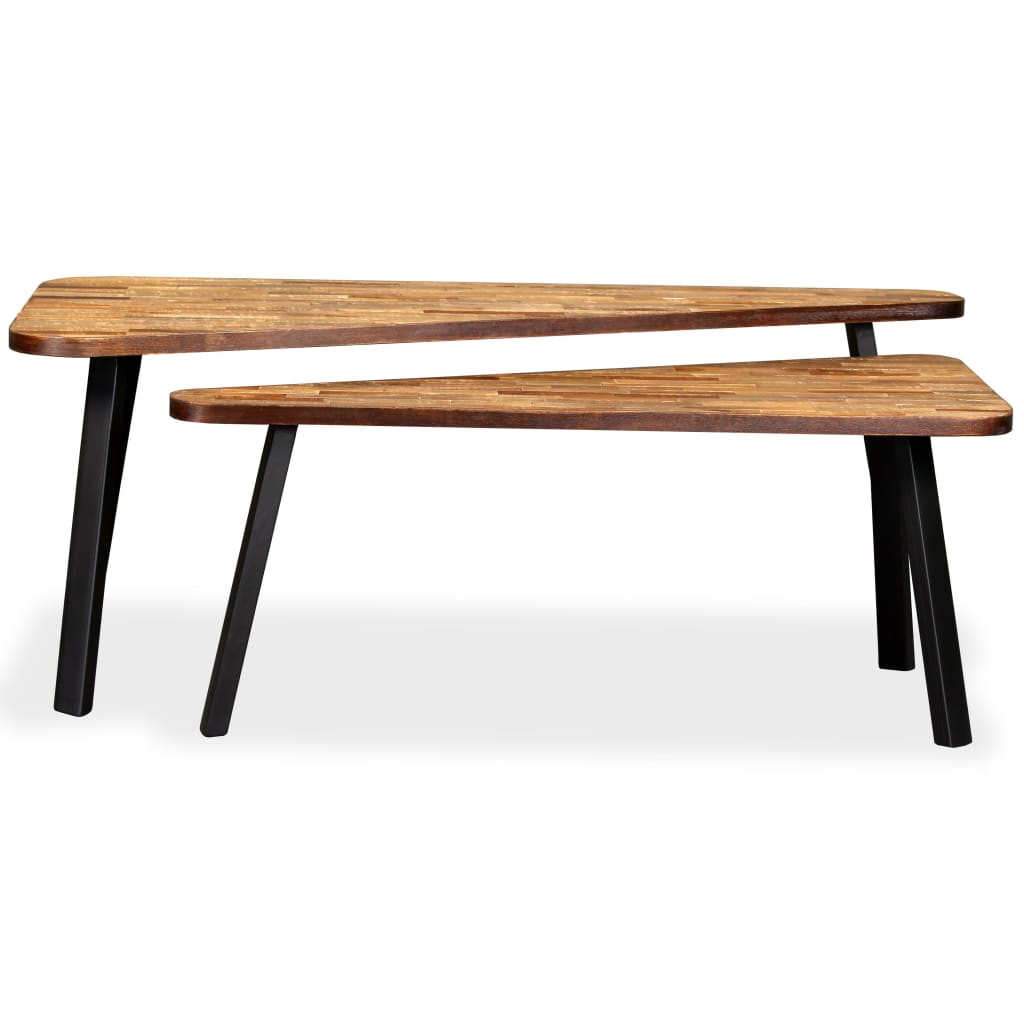 Coffee Table Set 2 Pieces Reclaimed Teak