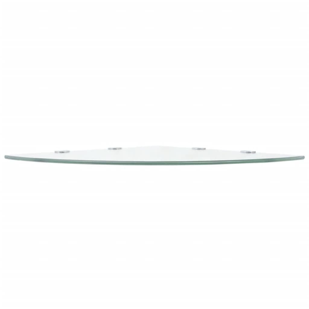 Corner Shelf with Chrome Supports Glass Clear 45x45 cm