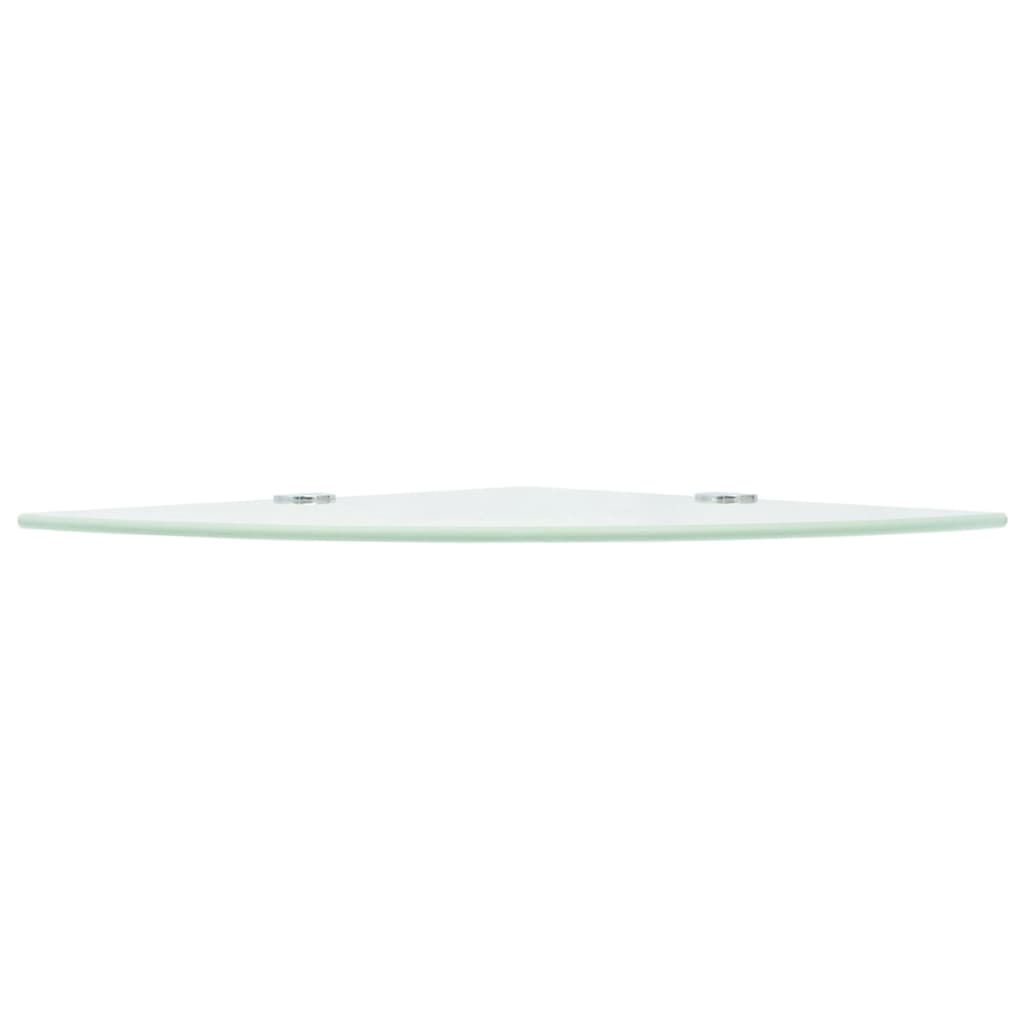 Corner Shelves 2 pcs with Chrome Supports Glass White 35x35 cm