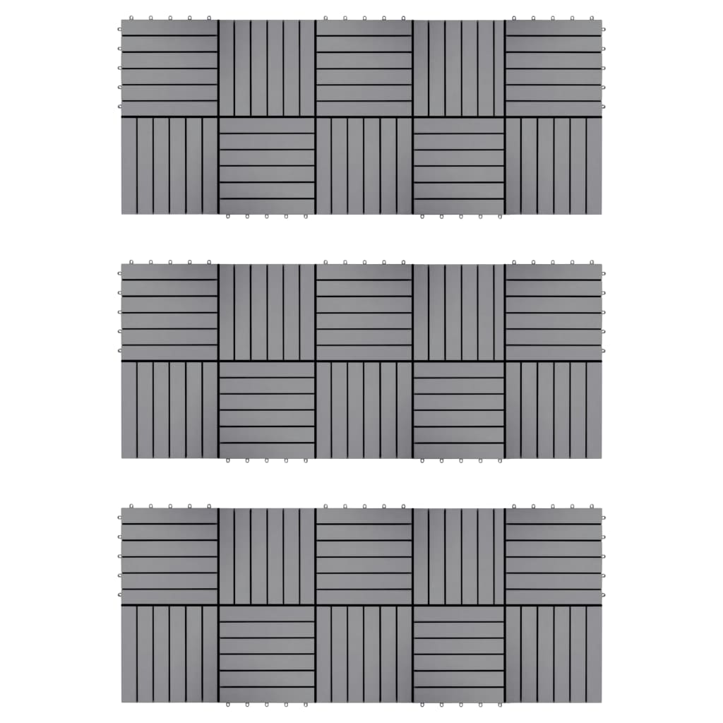 Decking Tiles 30 pcs Grey Wash 30x30 cm Solid Acacia Wood