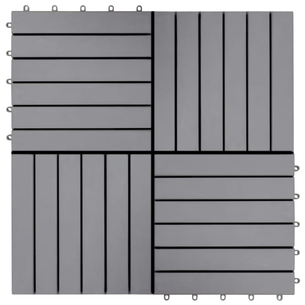 Decking Tiles 30 pcs Grey Wash 30x30 cm Solid Acacia Wood