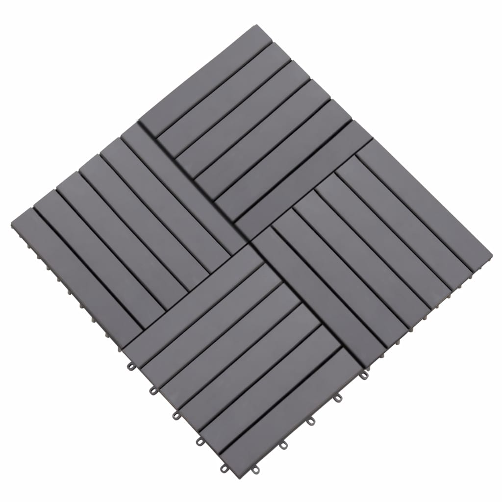 Decking Tiles 30 pcs Grey Wash 30x30 cm Solid Acacia Wood