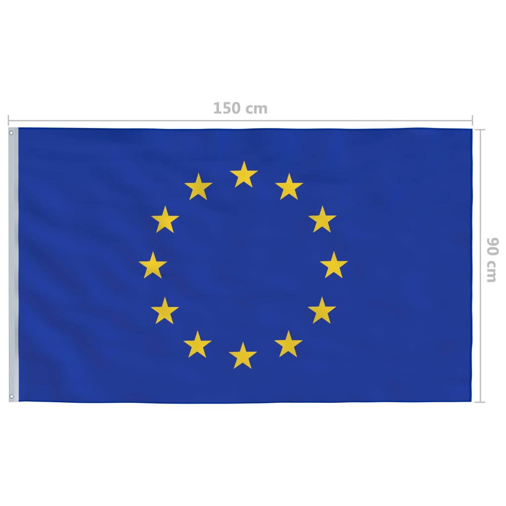 Europe Flag and Pole Aluminium 6 m