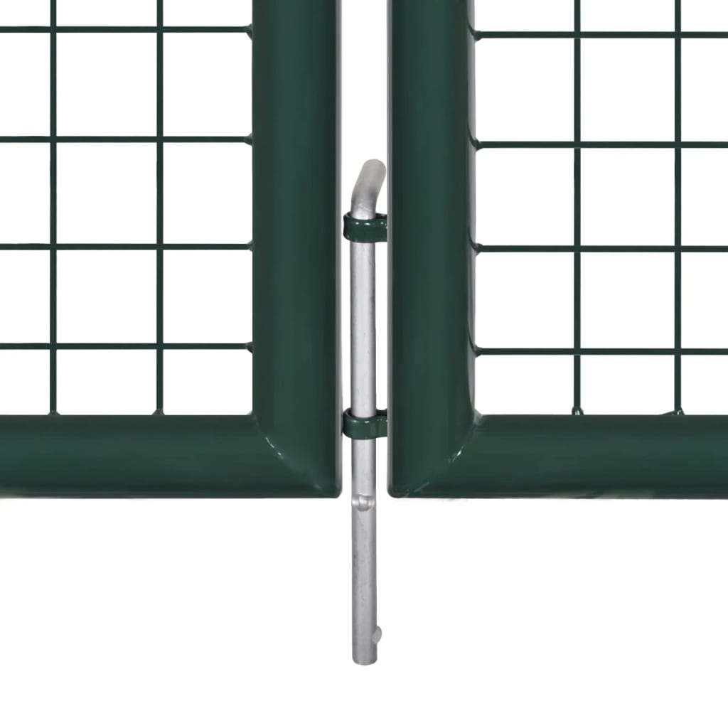 Fence Gate Steel 306x150 cm Green