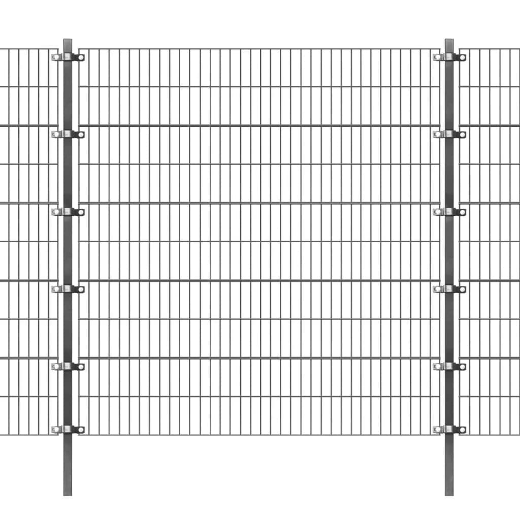 Fence Panel with Posts Powder-coated Iron 6x2 m Anthracite
