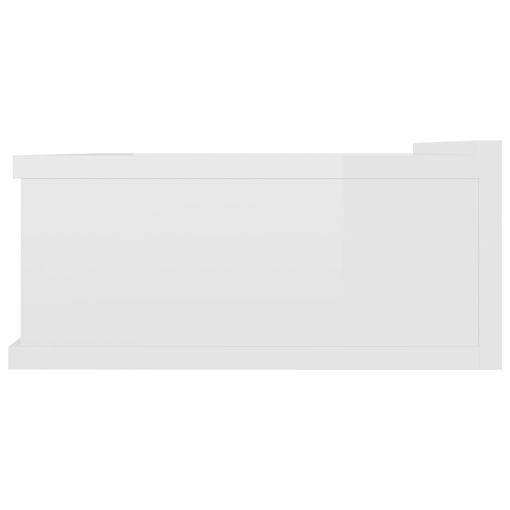 Floating Nightstands 2 pcs High Gloss White 40x30x15 cm Chipboard