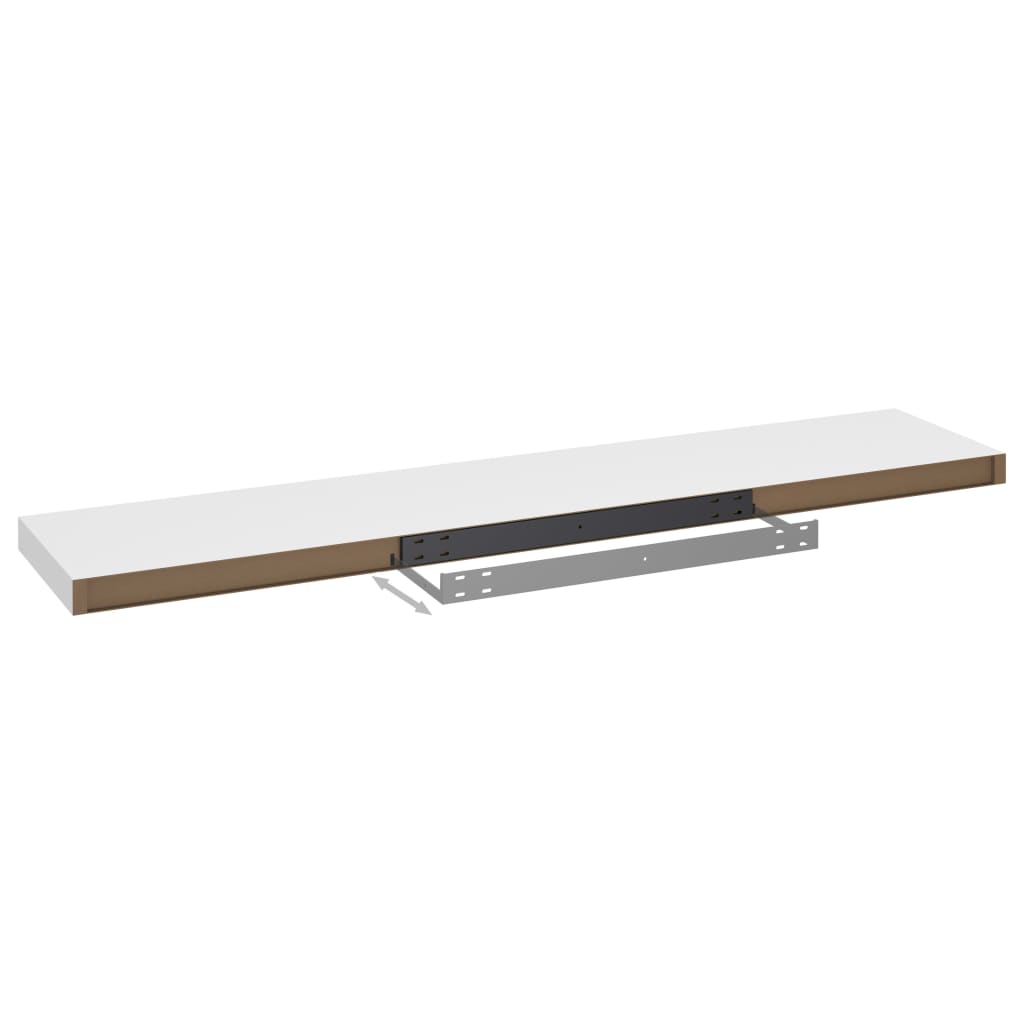 Floating Wall Shelf White 120x23.5x3.8 cm MDF