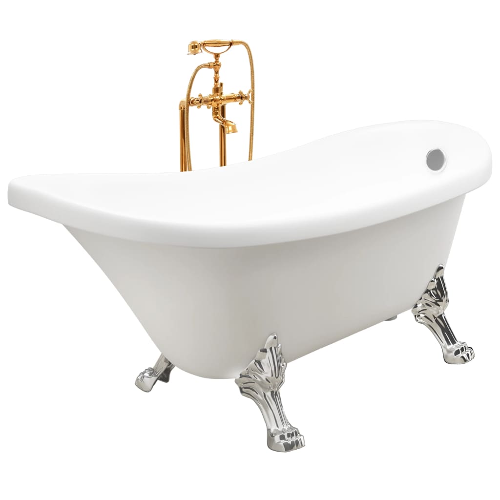 Freestanding Bathtub and Faucet 204 L 99,5 cm Gold