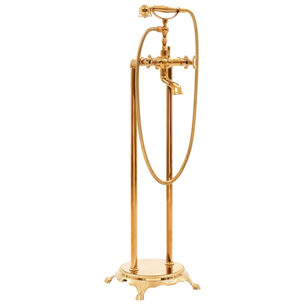 Freestanding Bathtub and Faucet 204 L 99,5 cm Gold