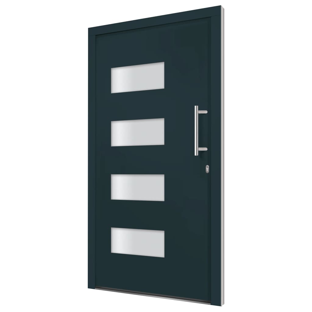 Front Door Aluminium and PVC Anthracite 100x200 cm