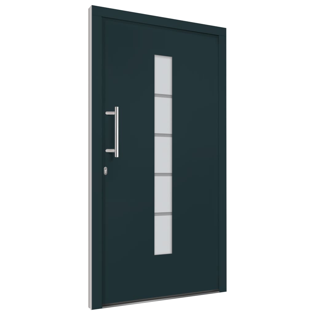 Front Door Aluminium and PVC Anthracite 100x210 cm
