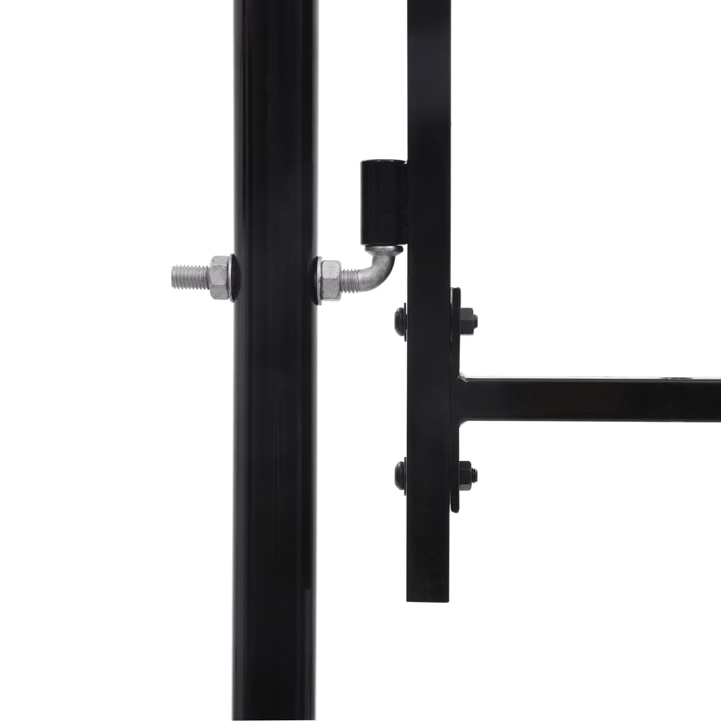 Garden Fence Gate with Arched Top Steel 2.25x4 m Black