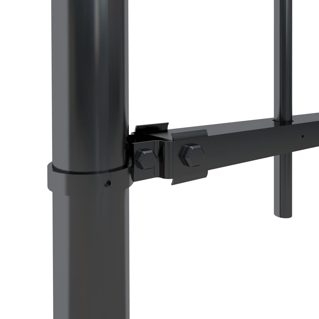 Garden Fence with Spear Top Steel 17x0.6 m Black