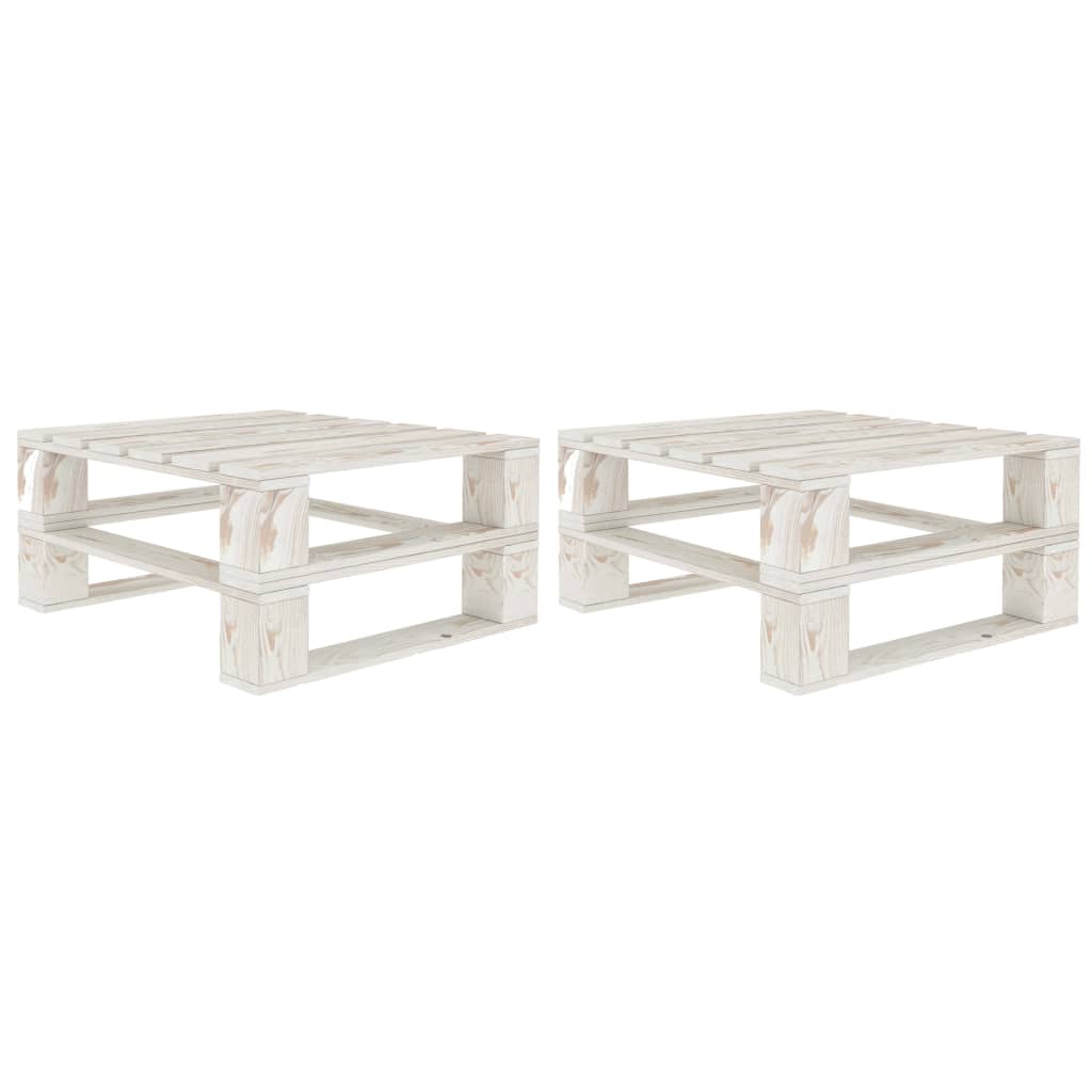 Garden Pallet Tables 2 pcs White Wood